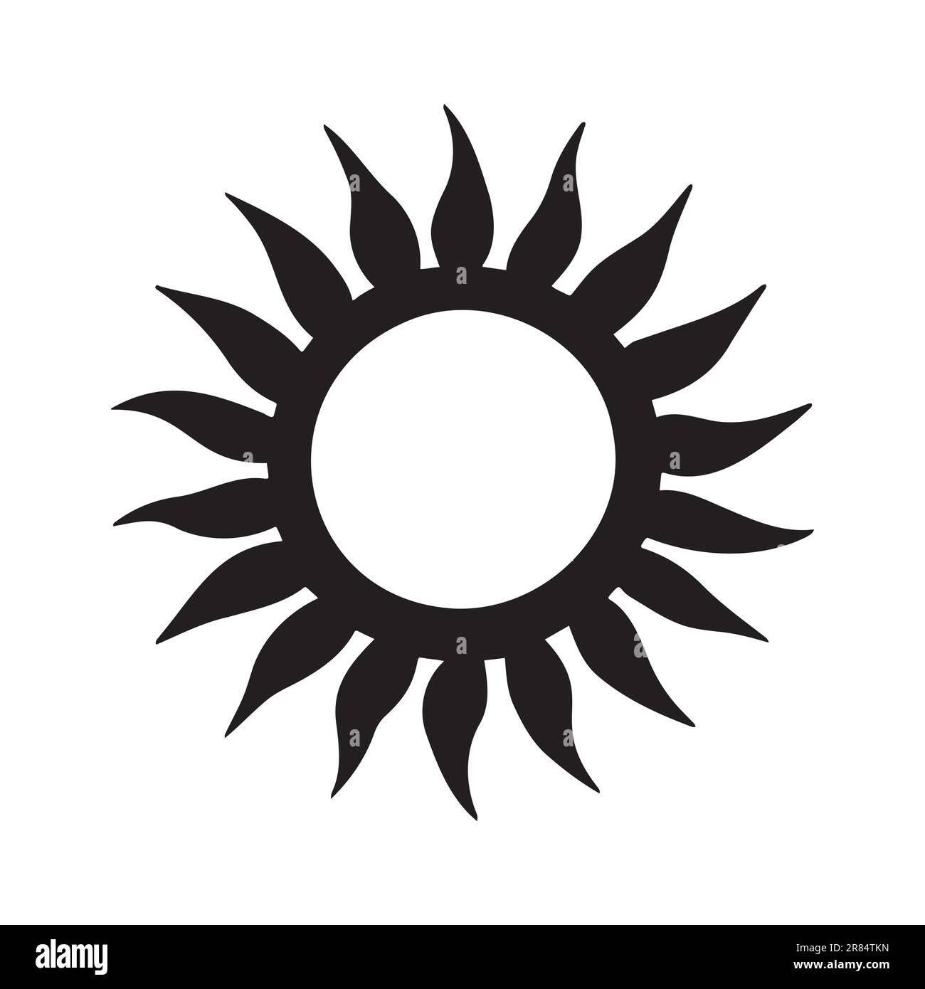 Sun silhouette logo isolated on white background, vector icon Stock ...