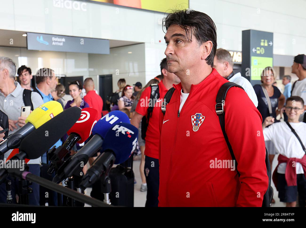 Zagreb, Hrvatska. 19th June, 2023. Croatian coach Zlatko Dalic durinn press conference after returning from Netherlands and winning silver medal in UEFA Nations league tournament in Zagreb, Croatia on 19. June 2023. Photo: Igor Kralj/PIXSELL Credit: Pixsell/Alamy Live News Stock Photo