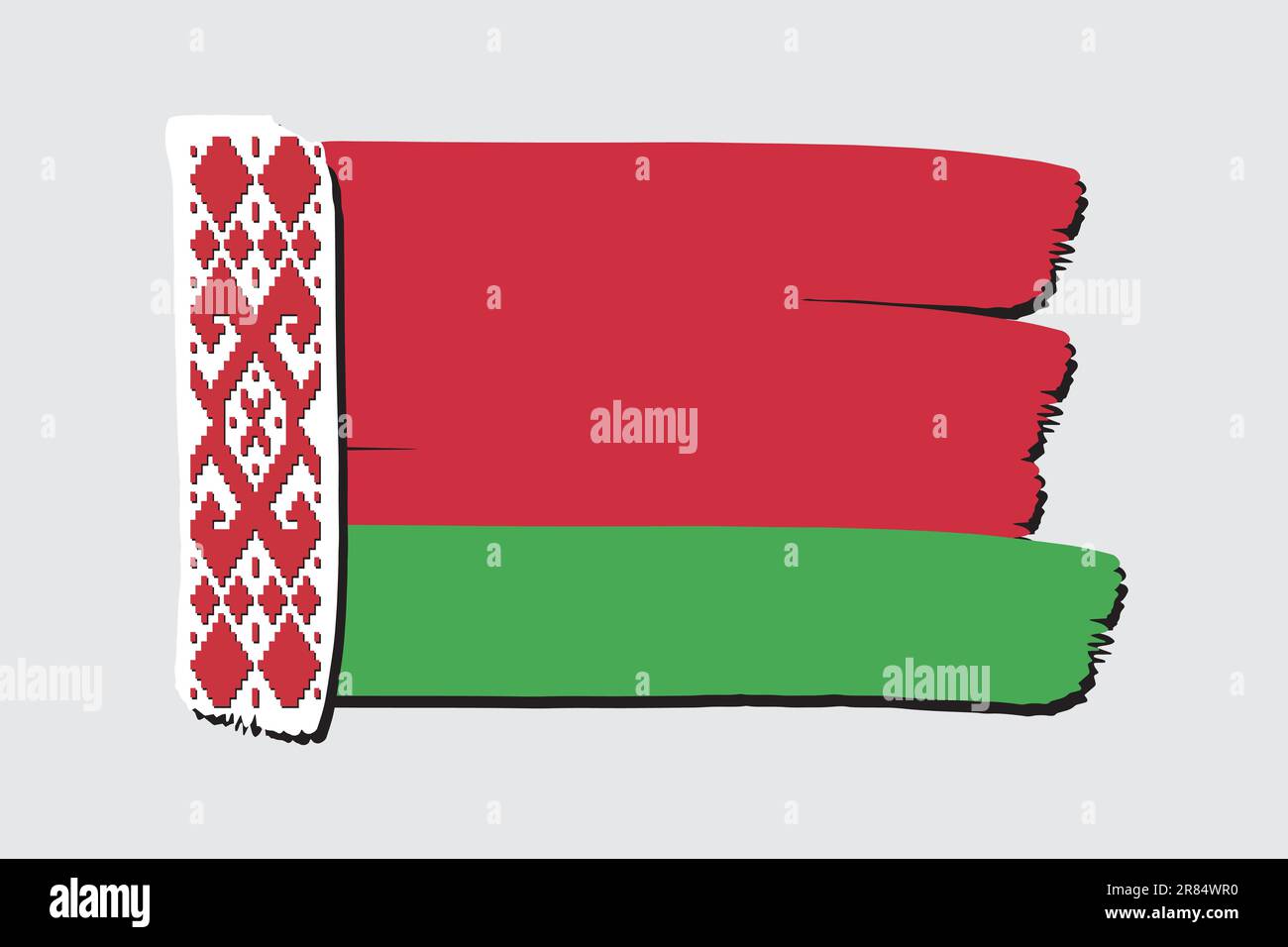 Belarus Flag with colored hand drawn lines in Vector Format Stock Vector