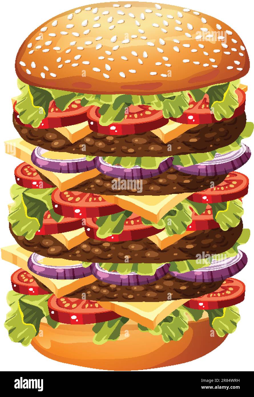 Cheese hamburger cartoon isolated illustration Stock Vector Image & Art