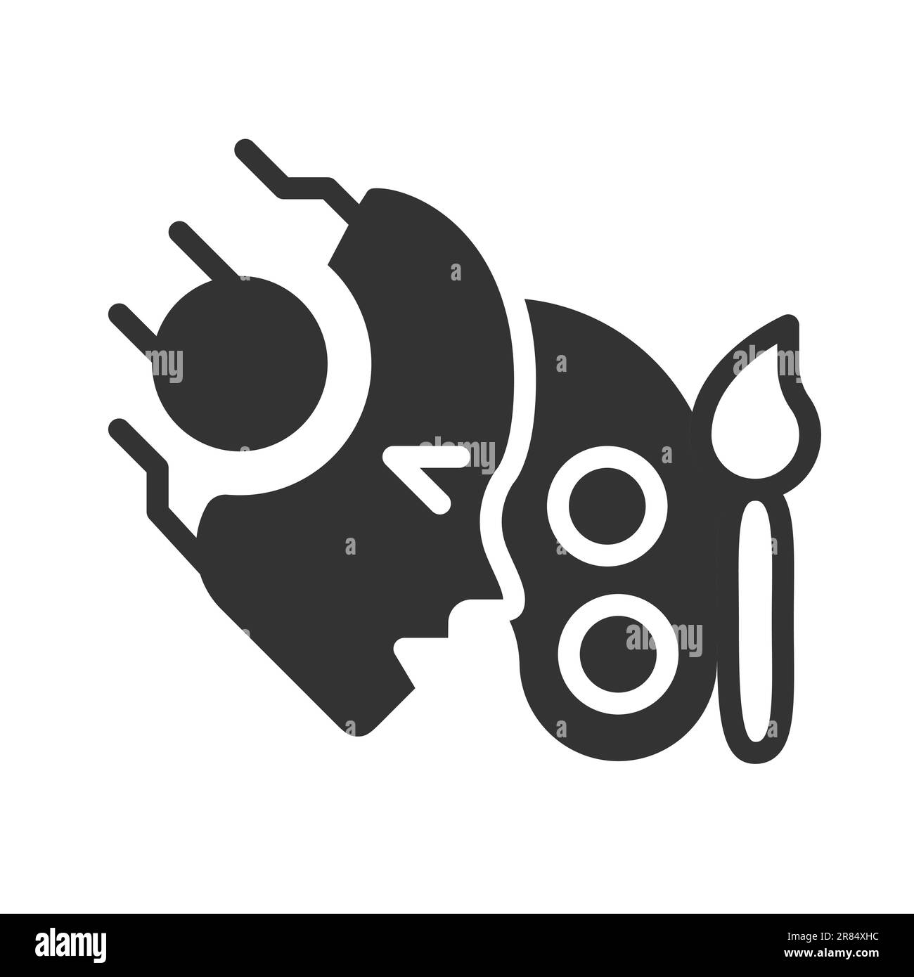 AI creates black linear glyph icon Stock Vector Image & Art - Alamy