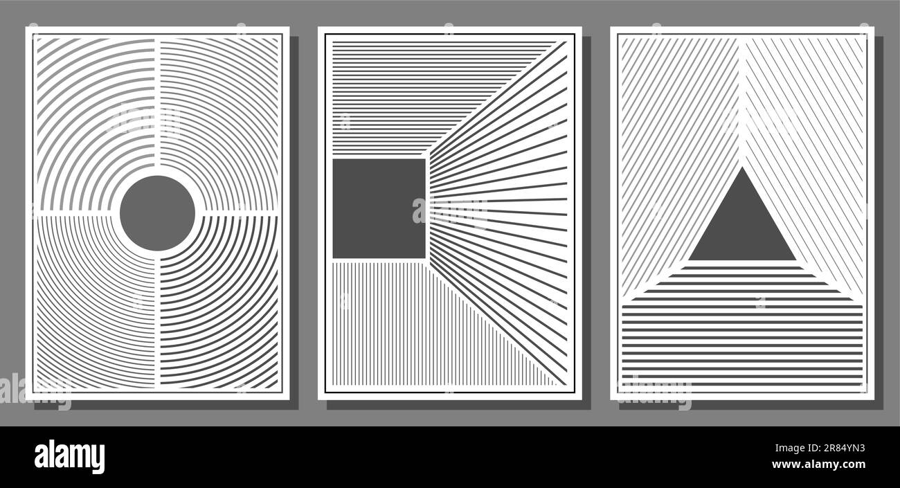 composition of geometric shapes in shades of gray. Minimalist design ...
