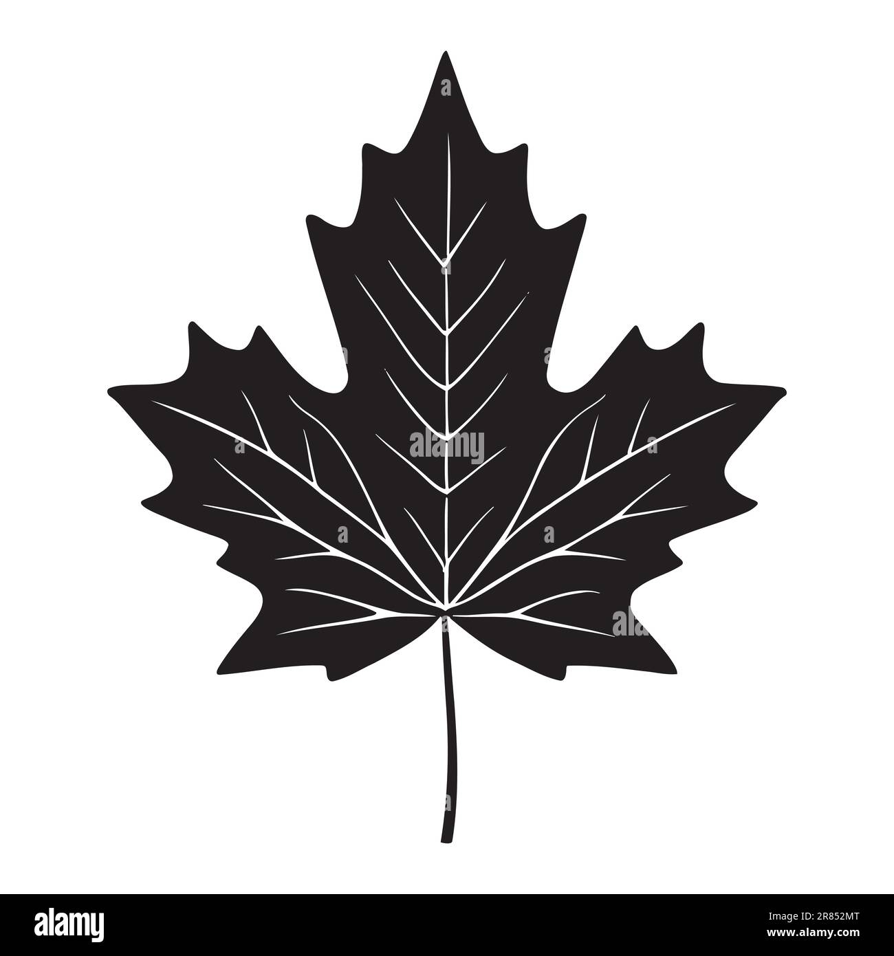 Maple leaf silhouette logo isolated on white background, vector icon Stock Vector