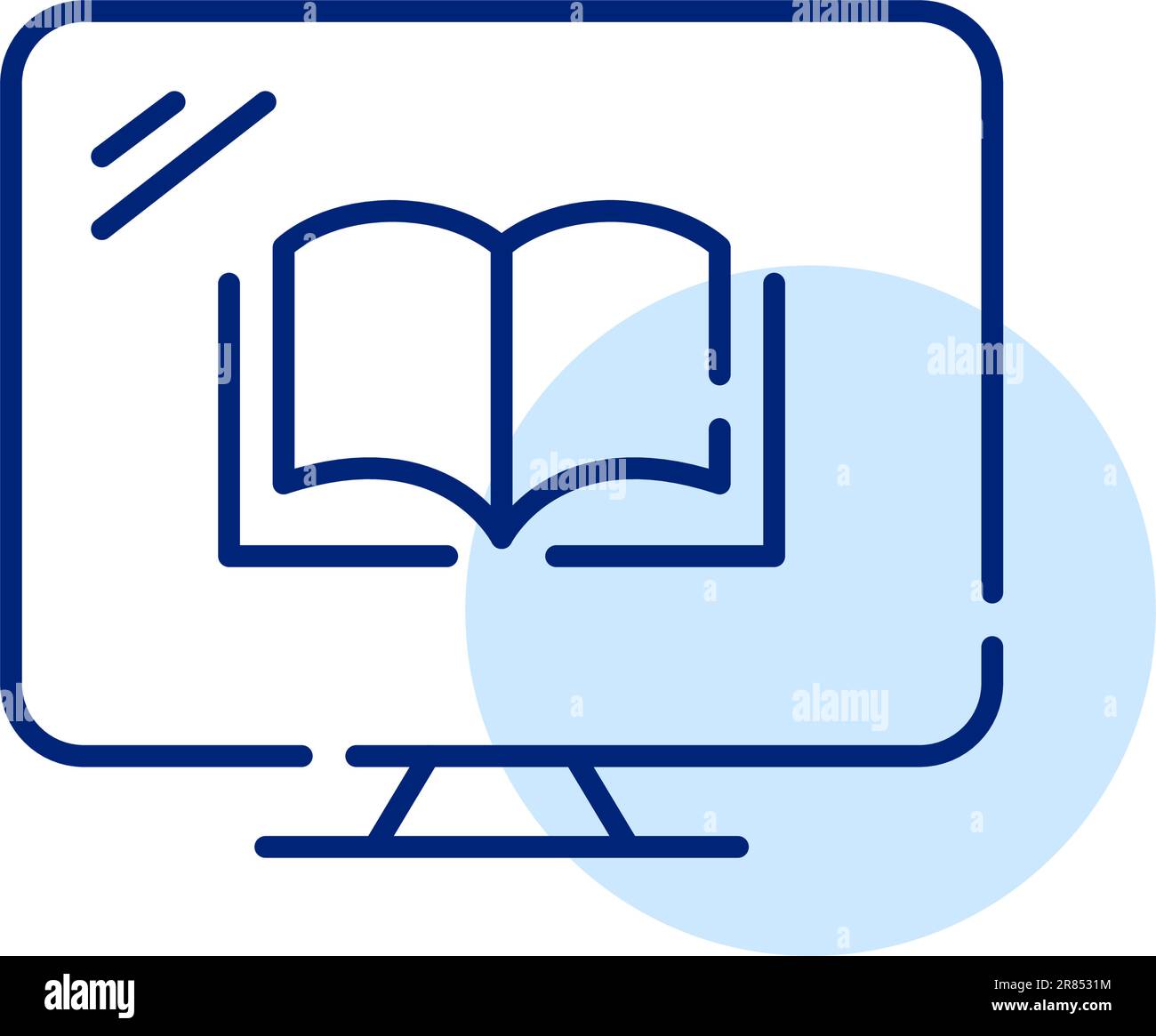 Electronic book on a desktop computer. Digital library for downloading ...