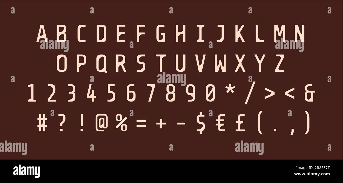 Light rounded alphabet set for dark theme Stock Vector