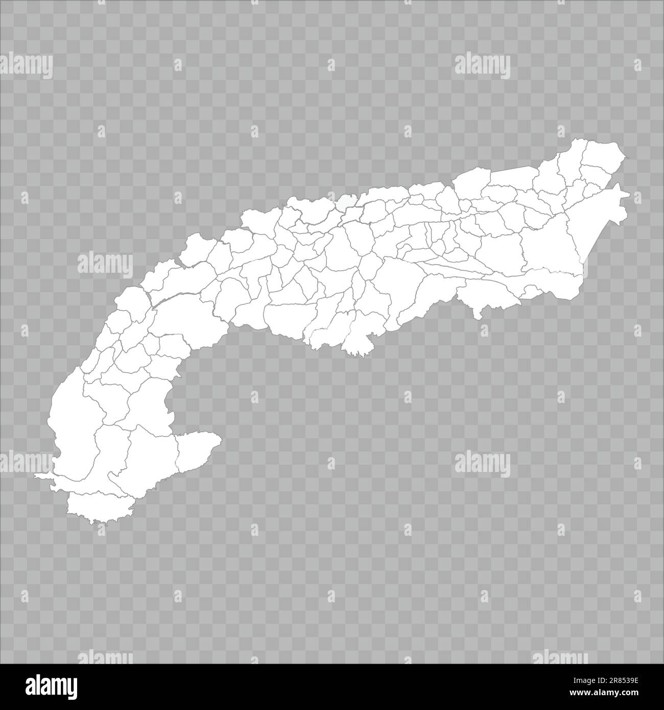 map of Alps with alpine regions borders isolated Stock Vector