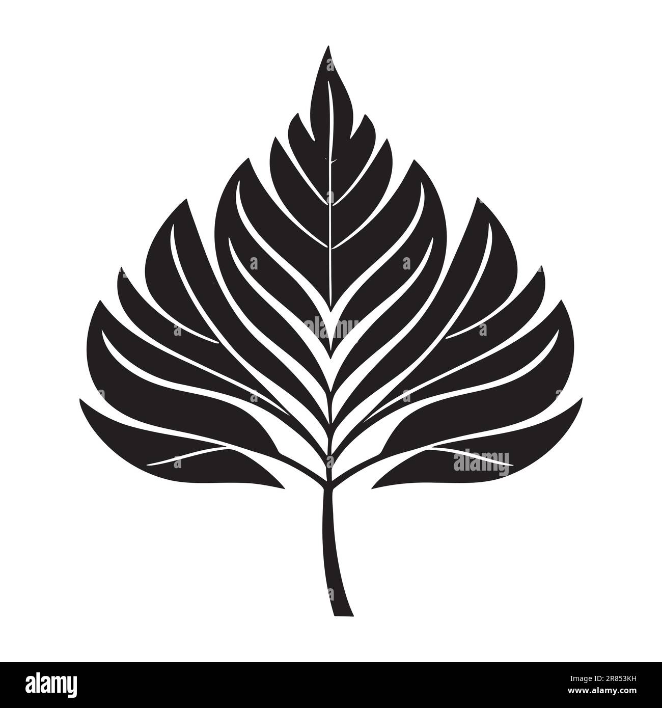 Abstract leaf silhouette logo isolated on white background, vector icon ...