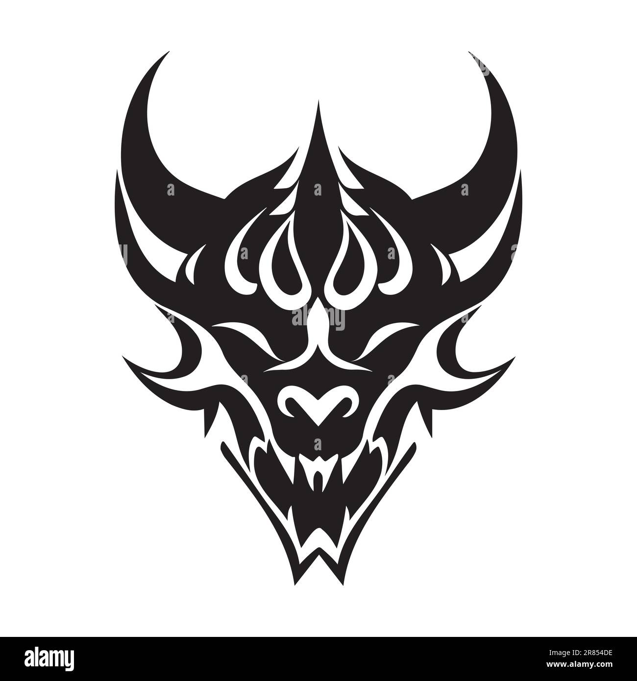 Premium Vector  Evil goblin monster face stencil demon template isolated  on white background