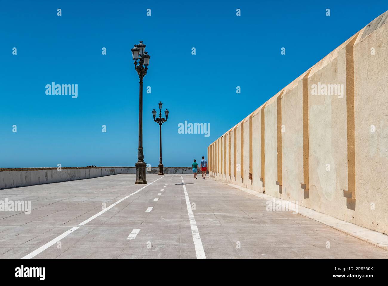 Seaside promenade in Cadiz (Spain) Stock Photo