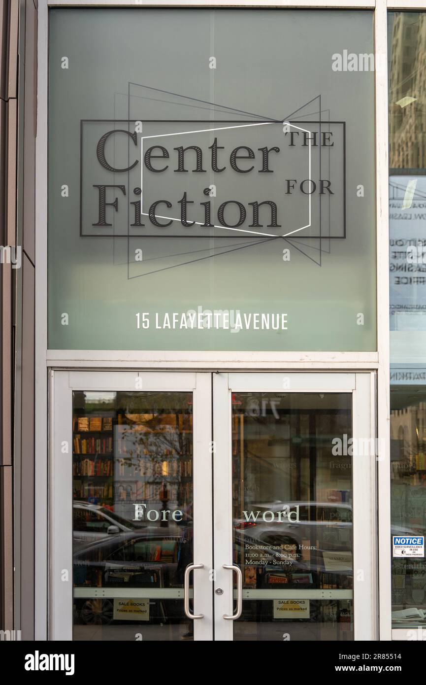 The Center for Fiction bookstore and cafe in downtown Brooklyn NYC Stock Photo