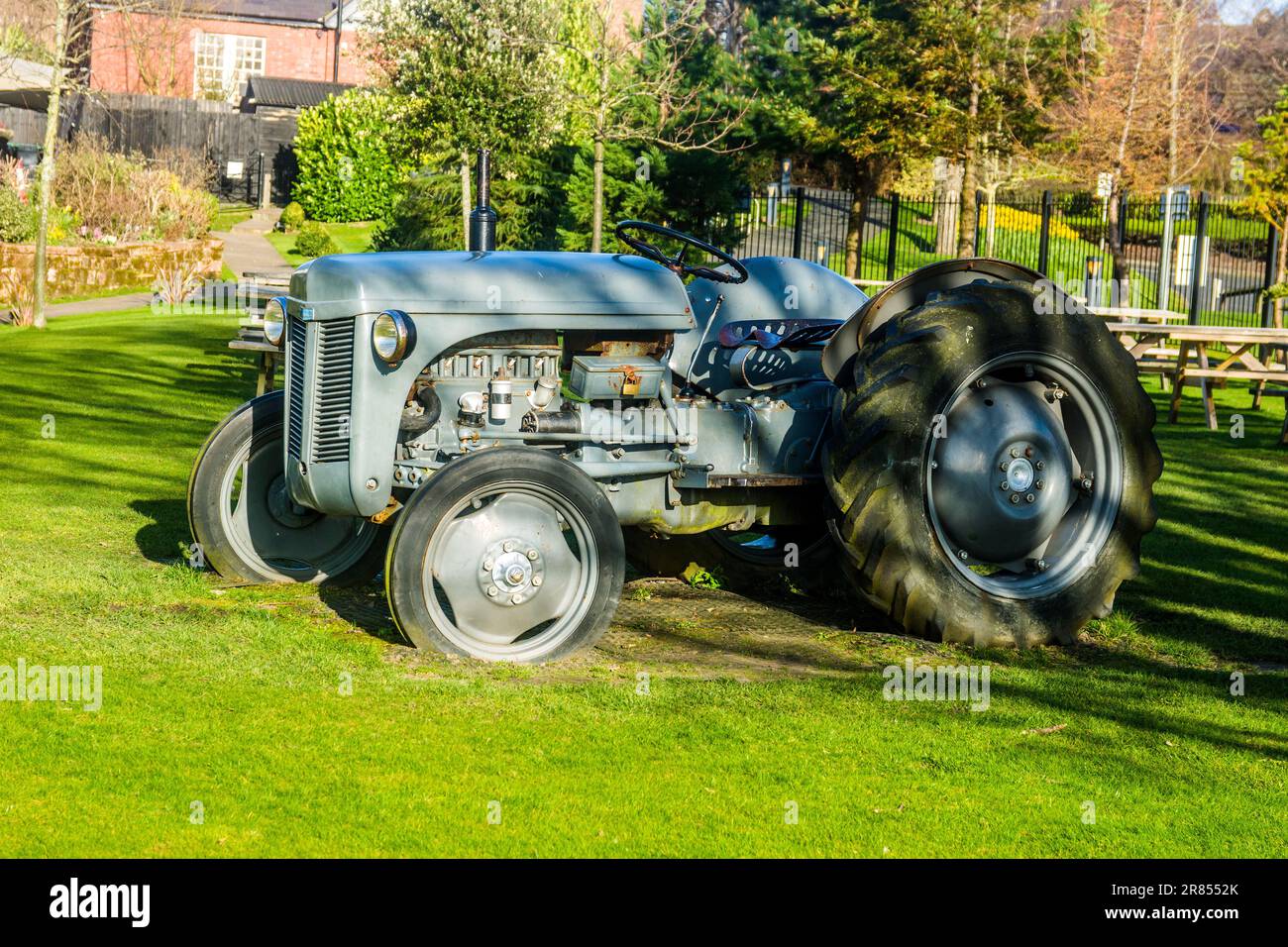 An old farm tractor on display in Chester Stock Photo - Alamy