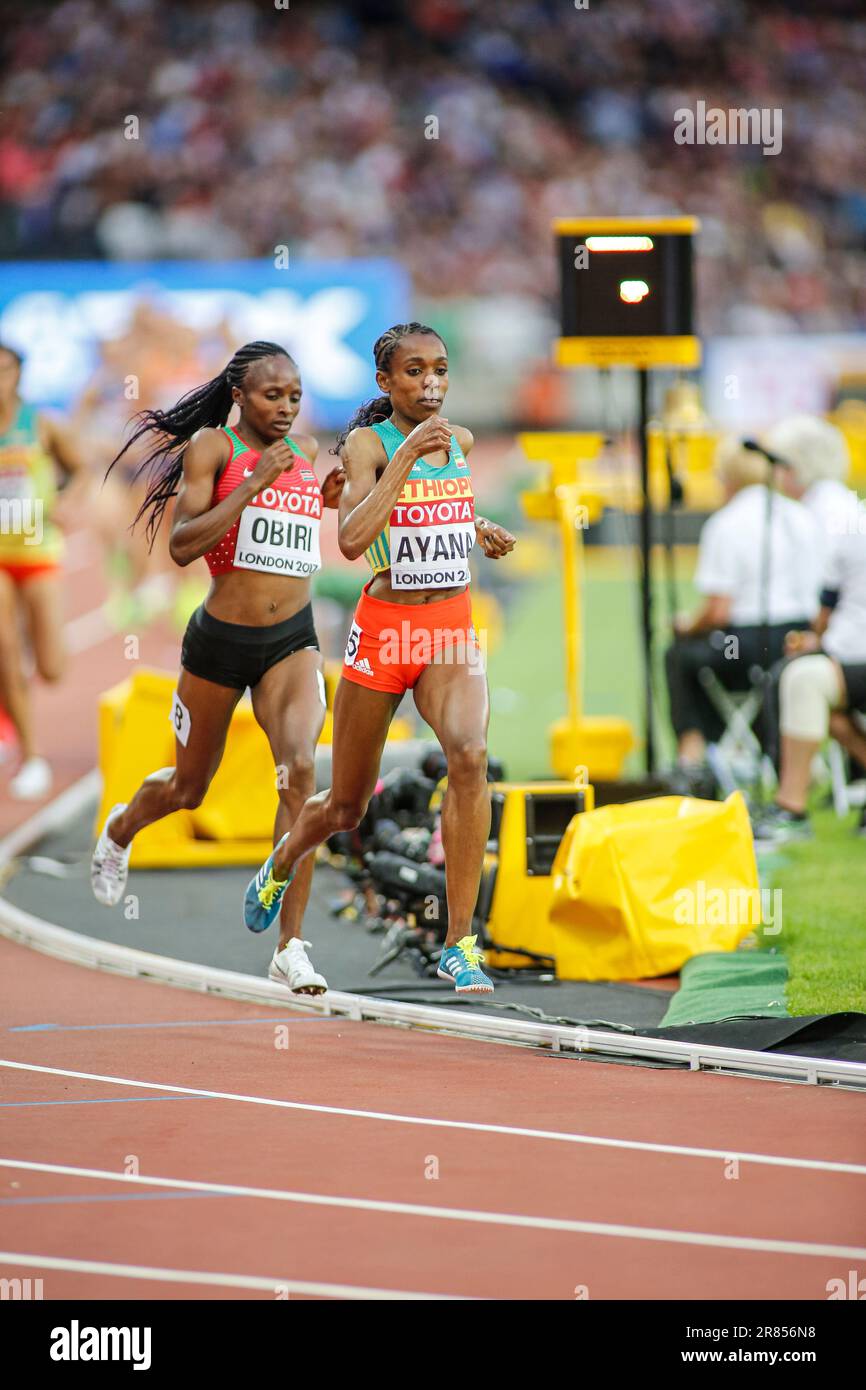 Almaz Ayana participating in the 5000m final at the World Athletics