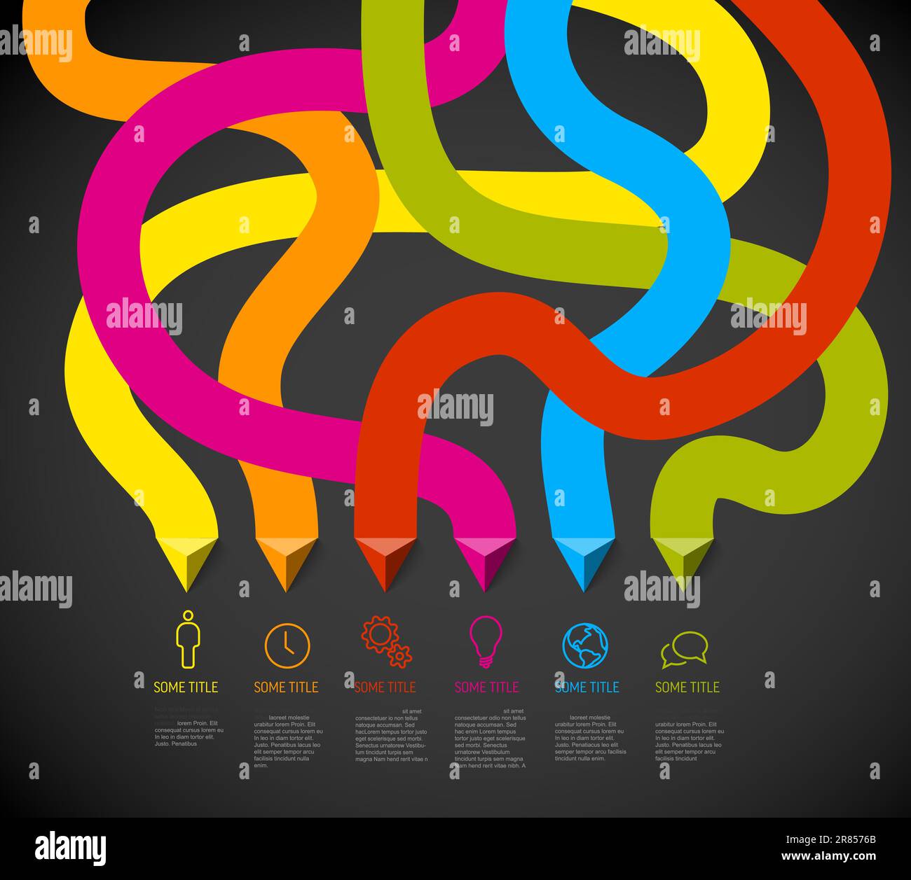 Vector dark multipurpose Infographic template with elements options and ...