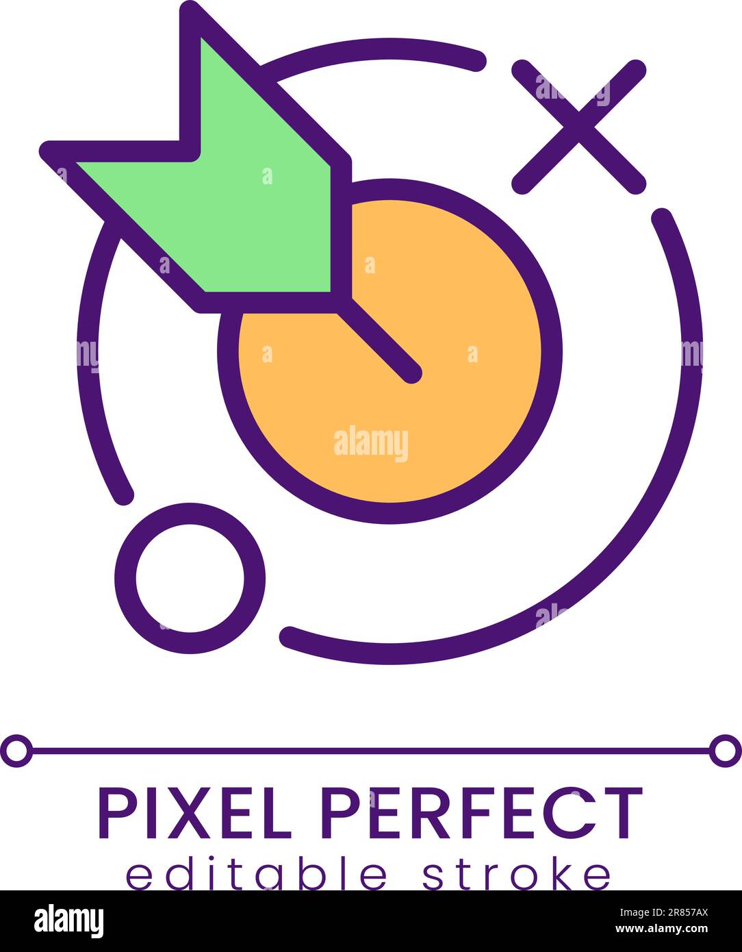 Aim pixel perfect RGB color icon Stock Vector