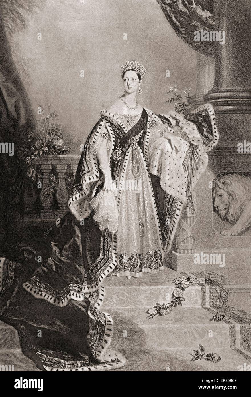 Queen Victoria, Alexandrina Victoria, 1819 – 1901.  From Mezzotints, published 1904. Stock Photo