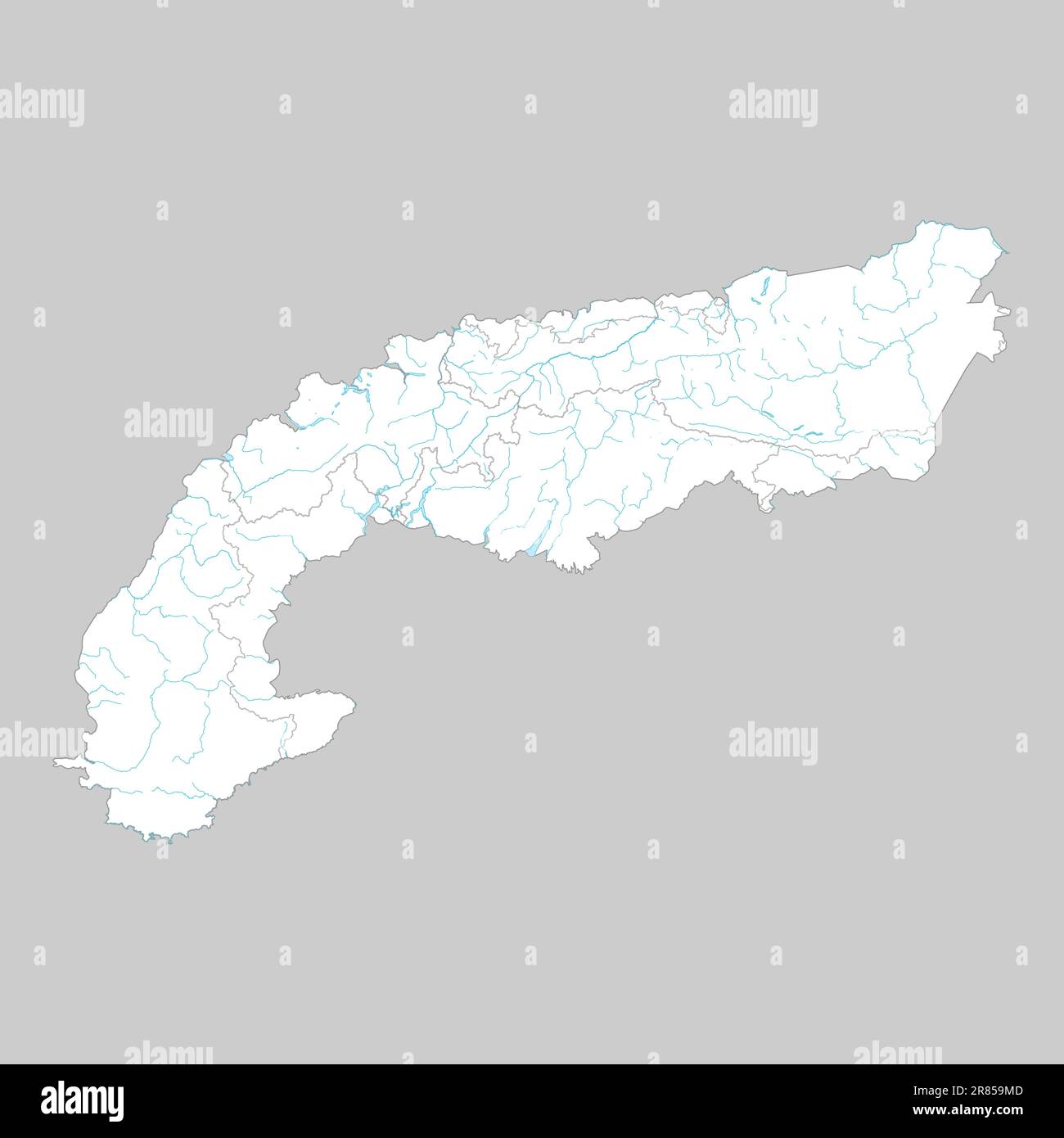 map of Alps with alpine countries borders isolated Stock Vector