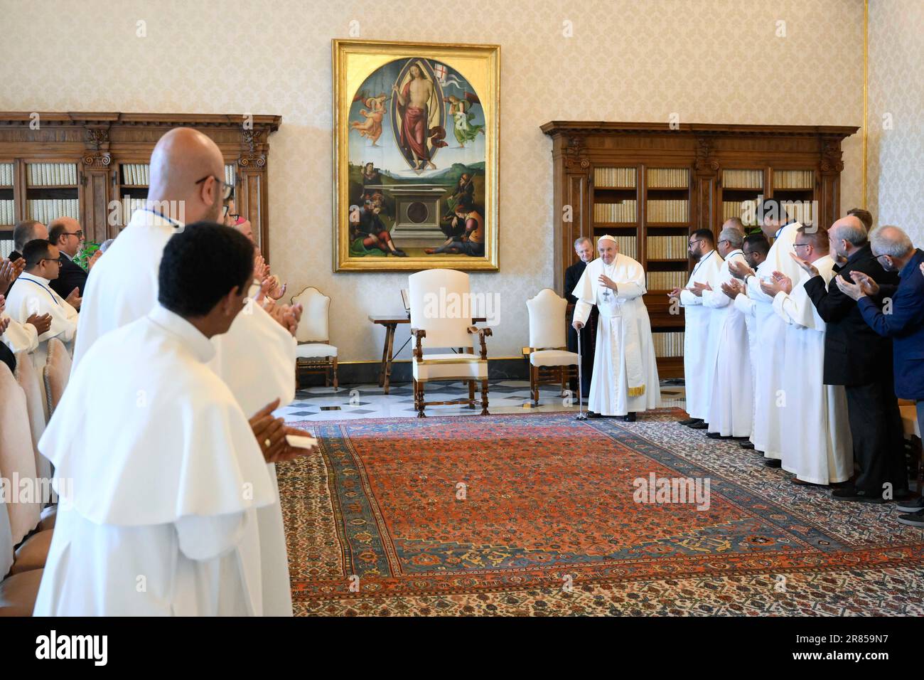 Vatican, Vatican. 29th May, 2023. Italy, Rome, Vatican, 2023-06-19 POPE FRANCIS RECEIVES CANONS REGULAR LATERANENSI IN PRIVATE AUDIENCE 2023-06-19 PAPA FRANCESCO RICEVE IN UDIENZA PRIVATA I CANONICI REGOLARI LATERANENSI Photograph by Vatican Media /Catholic Press Photo/IPA RESTRICTED TO EDITORIAL USE - NO MARKETING - NO ADVERTISING CAMPAIGNS Credit: Independent Photo Agency/Alamy Live News Stock Photo