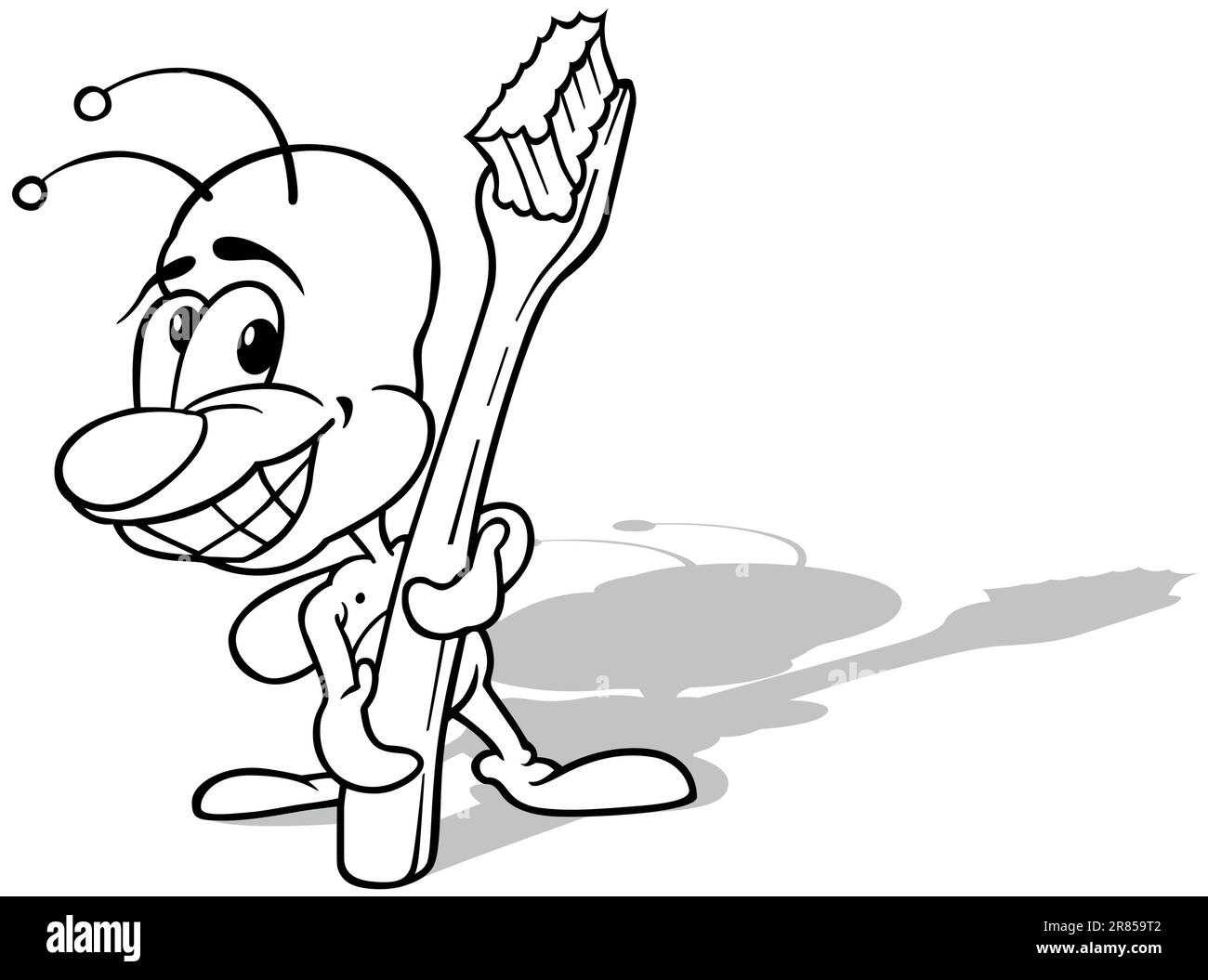 Cartoon Character Toothbrush Standing Black And White Stock Photos cartoon-character-toothbrush-standing-black-and-white-stock-photos
