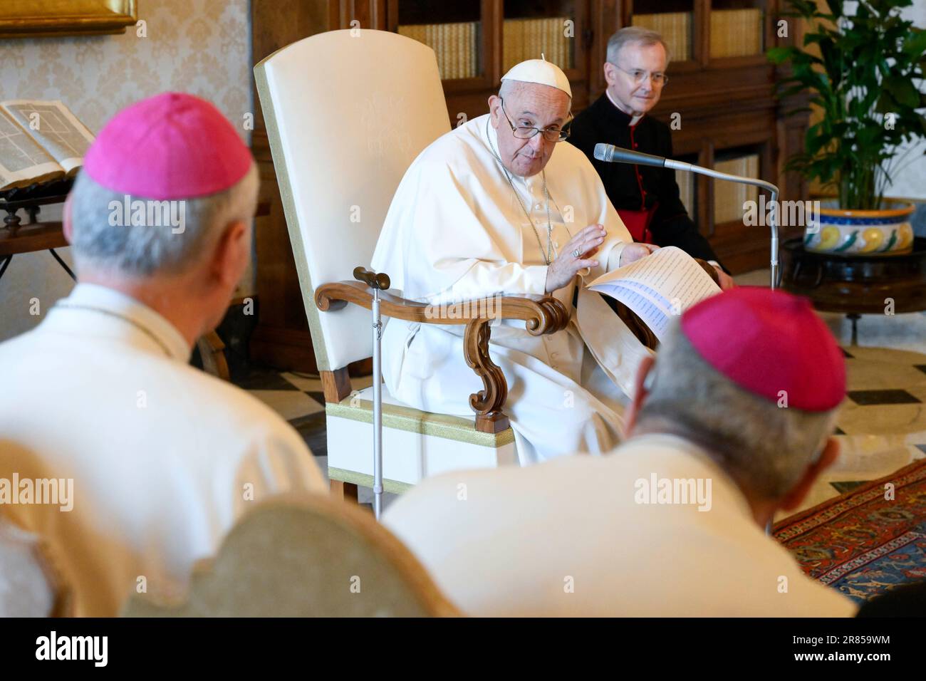 Vatican, Vatican. 29th May, 2023. Italy, Rome, Vatican, 2023-06-19 POPE FRANCIS RECEIVES CANONS REGULAR LATERANENSI IN PRIVATE AUDIENCE 2023-06-19 PAPA FRANCESCO RICEVE IN UDIENZA PRIVATA I CANONICI REGOLARI LATERANENSI Photograph by Vatican Media /Catholic Press Photo/IPA RESTRICTED TO EDITORIAL USE - NO MARKETING - NO ADVERTISING CAMPAIGNS Credit: Independent Photo Agency/Alamy Live News Stock Photo