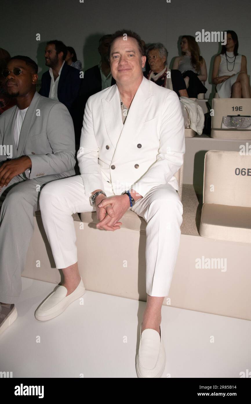 Brendan Fraser Milan Fashion Week Men S/S 2025 Armani Front