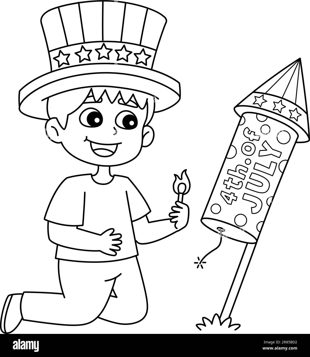 4th birthday coloring page Stock Vector Images - Alamy