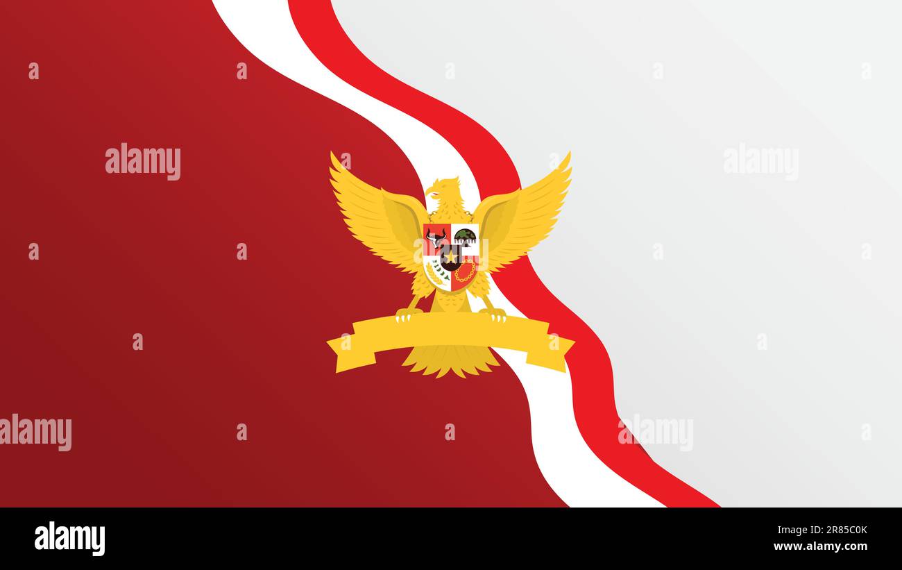 Art illustration design concept background with indonesian eagle Stock Vector