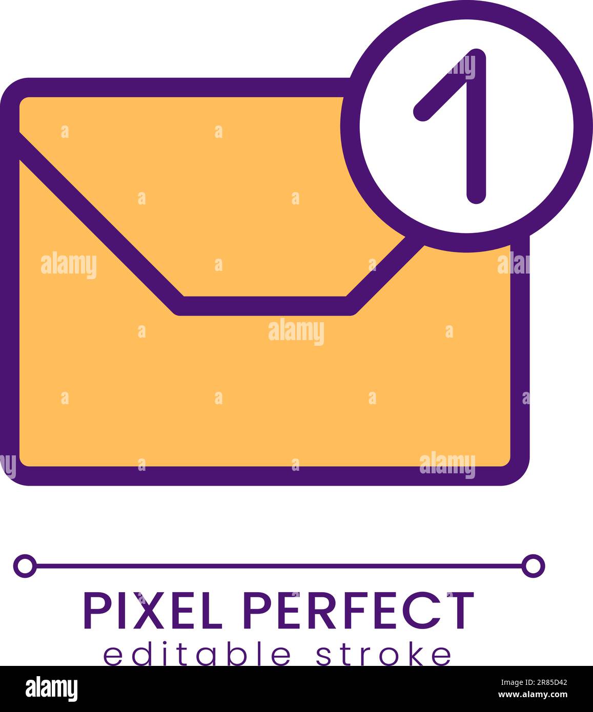 Email notification pixel perfect RGB color icon Stock Vector