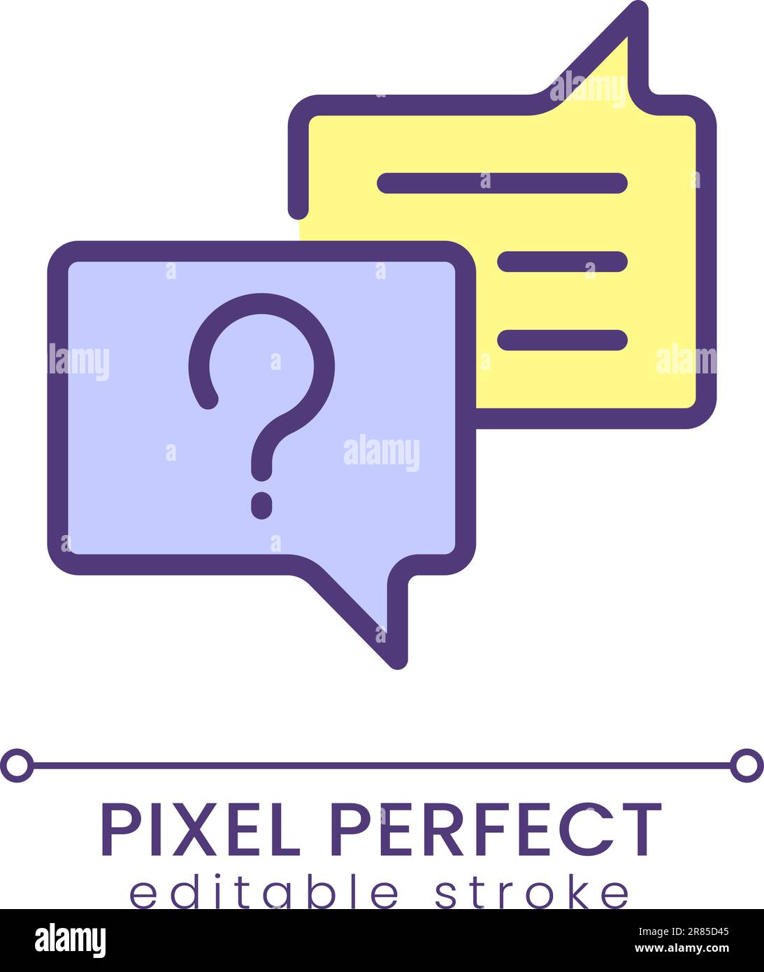 Asking question pixel perfect RGB color icon Stock Vector