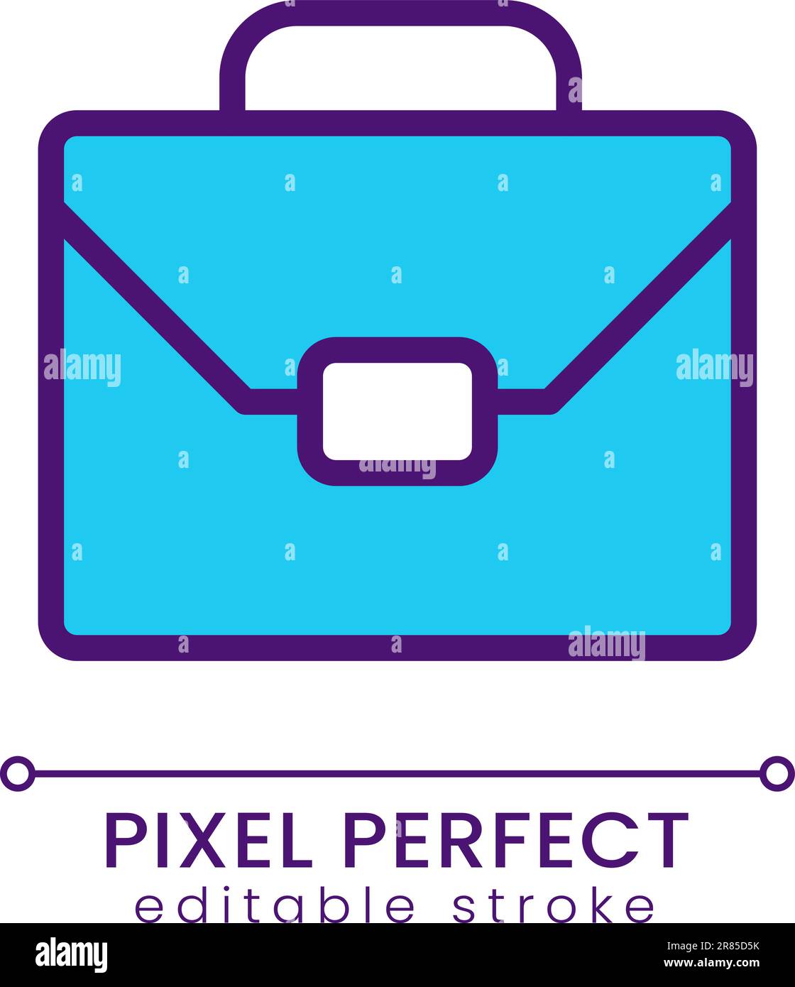 Briefcase pixel perfect RGB color icon Stock Vector