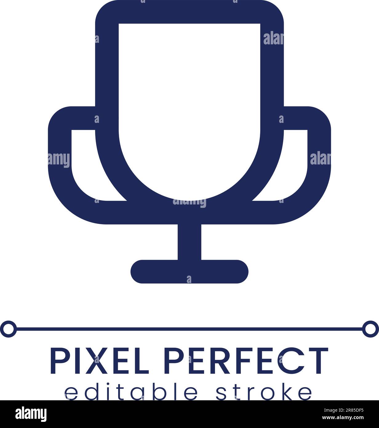 Champion cup pixel perfect linear ui icon Stock Vector