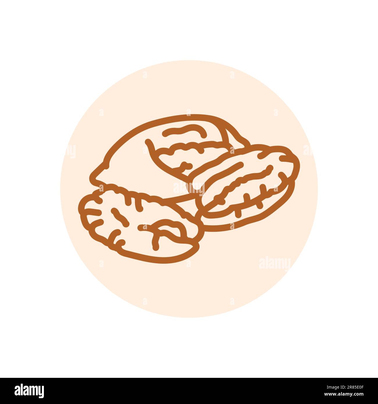 Pecan black line icon. Natural organic super food. Pictogram for web ...