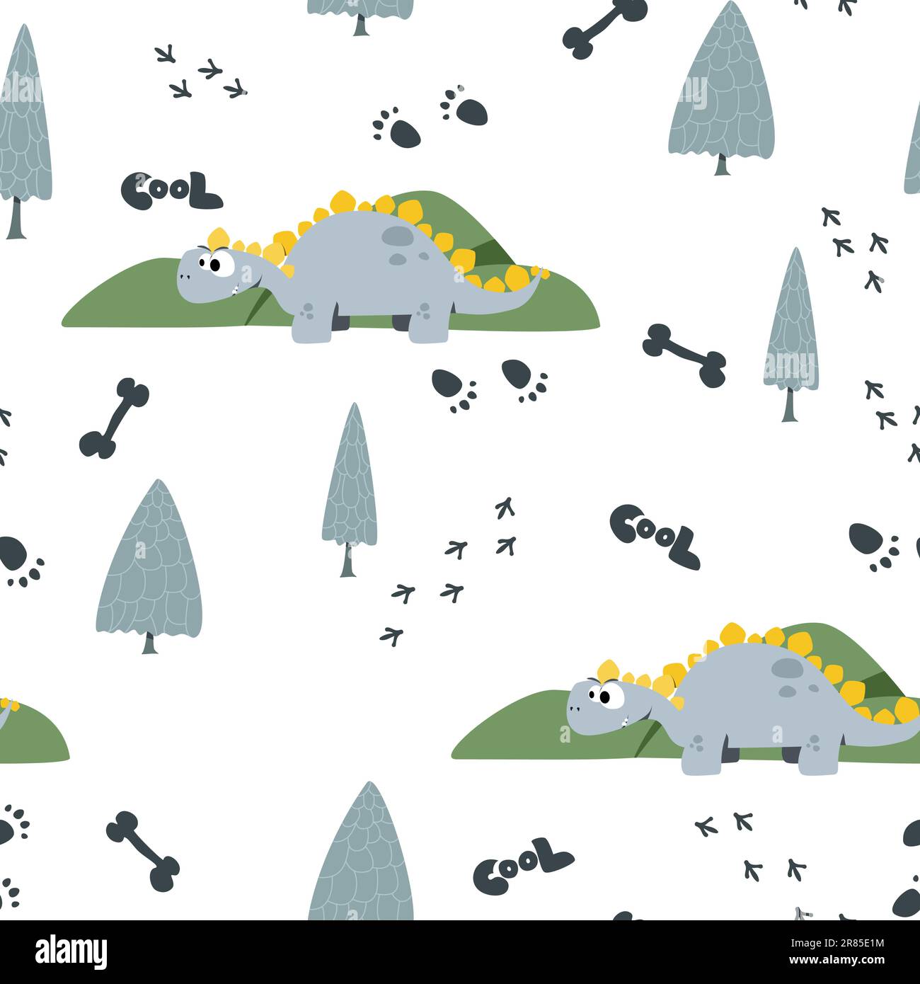 Seamless pattern with dinosaurs. Pattern for children's illustration ...