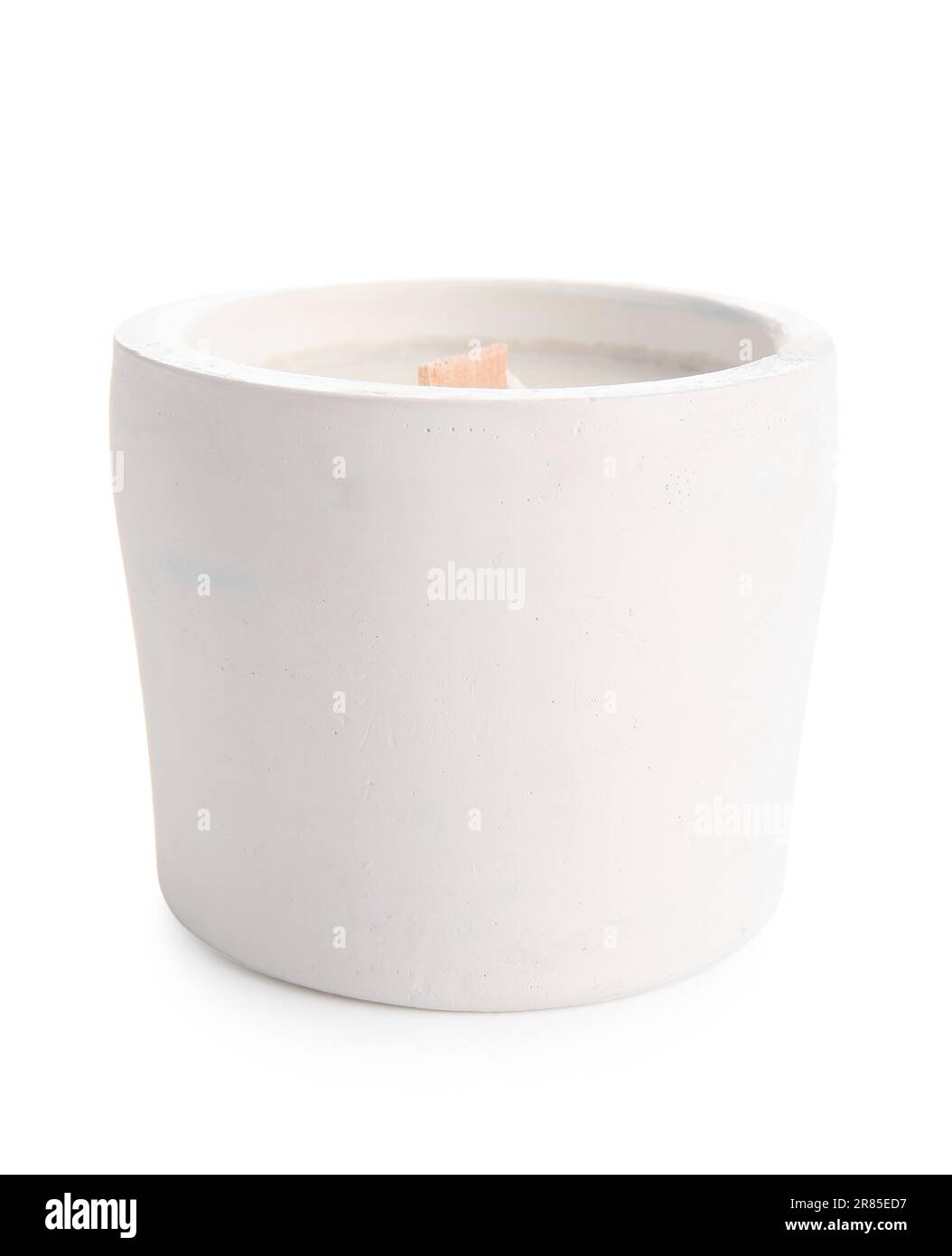 Holder with candle on white background Stock Photo - Alamy