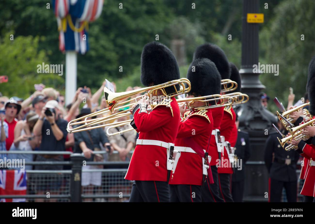 Trombonists Marching Military Trombonists Trooping The Colour Color
