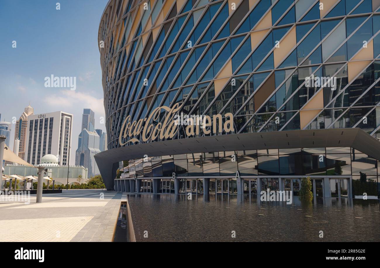 20 March 2023, Dubai, UAE: View of Coca Cola Arena, biggest arena in middle east , located in the luxurious City Walk area, Dubai. Stock Photo