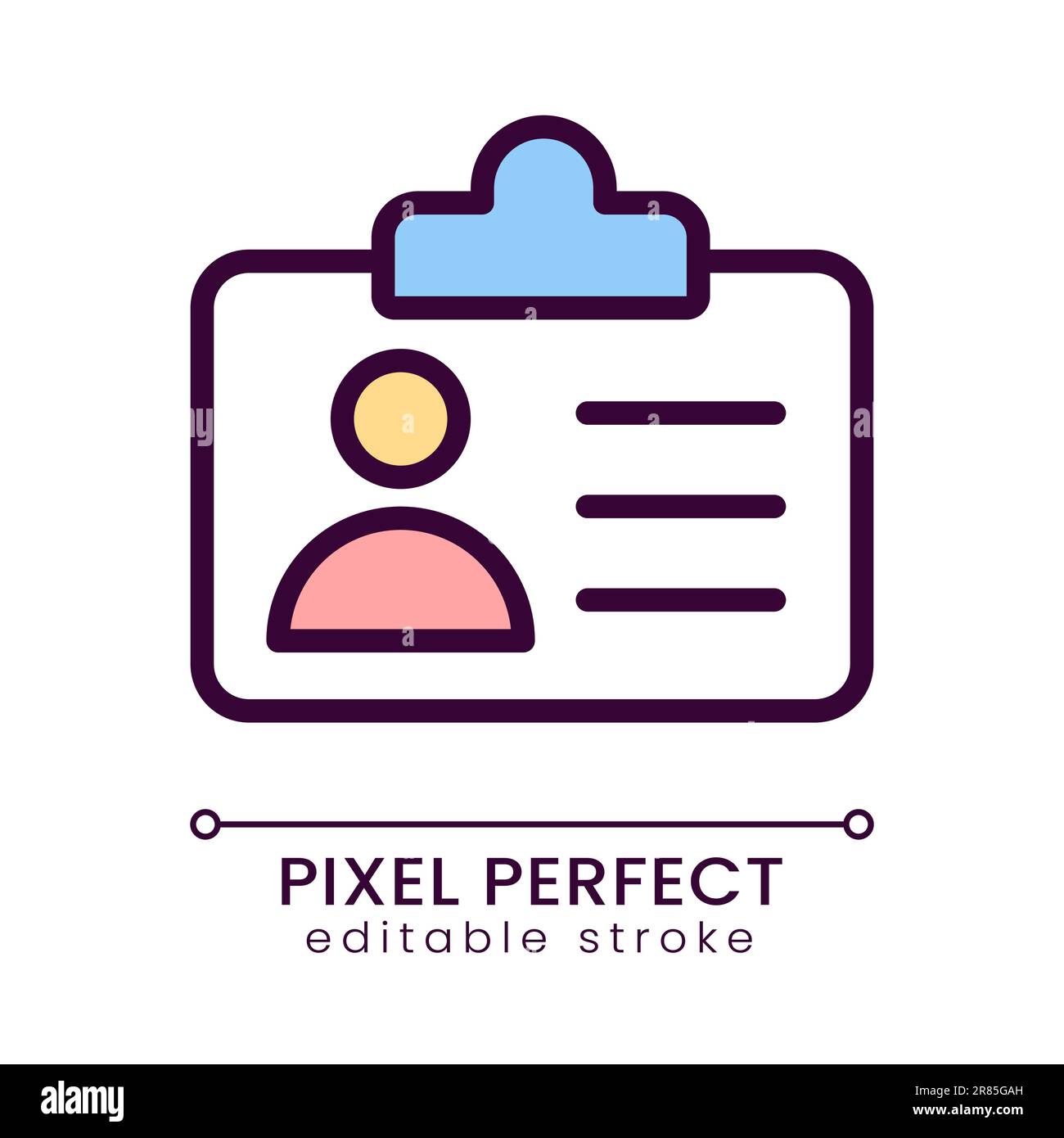 Employee badge pixel perfect RGB color icon Stock Vector Image & Art Alamy