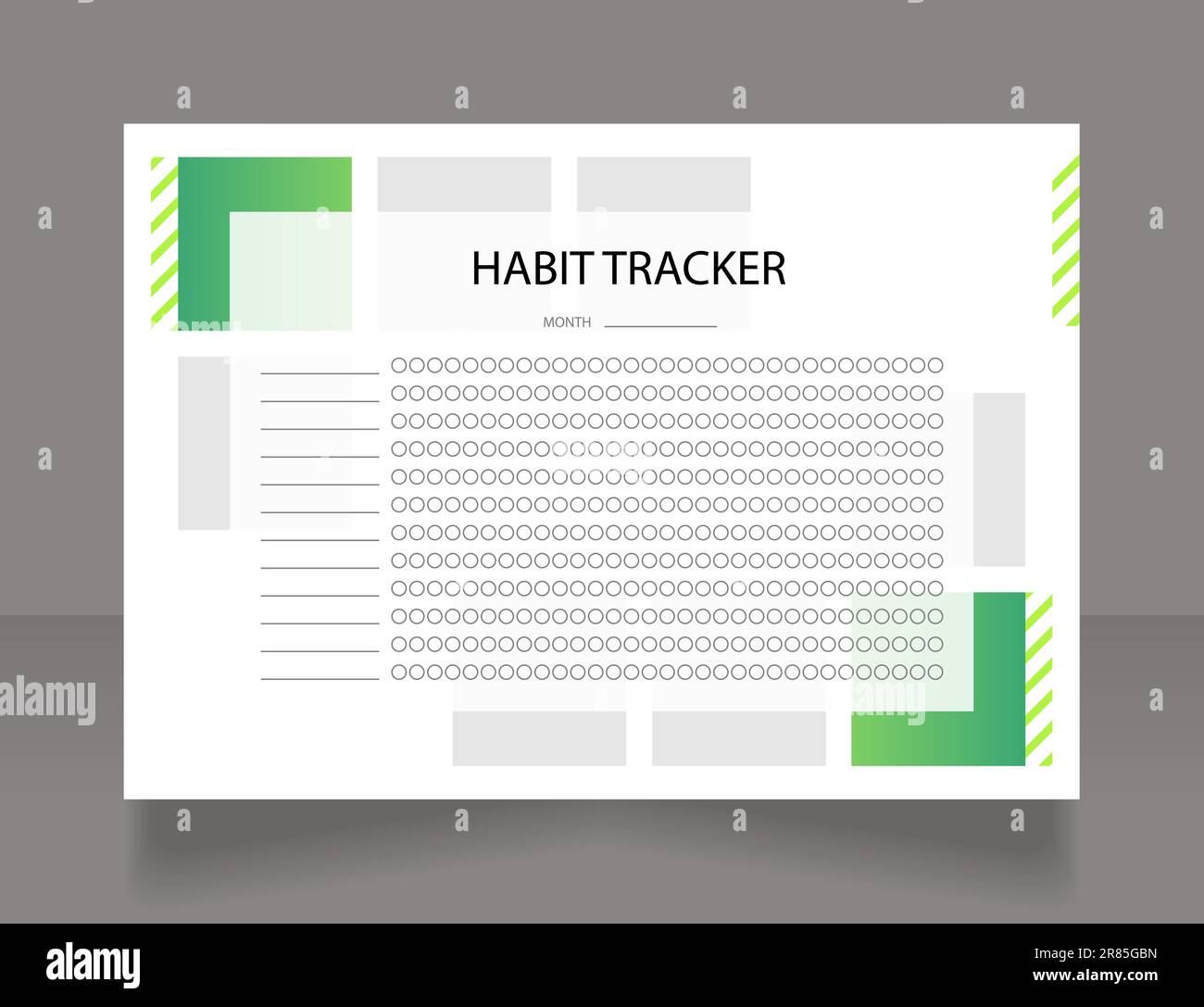 Nutrition habit tracker worksheet design template Stock Vector Image ...