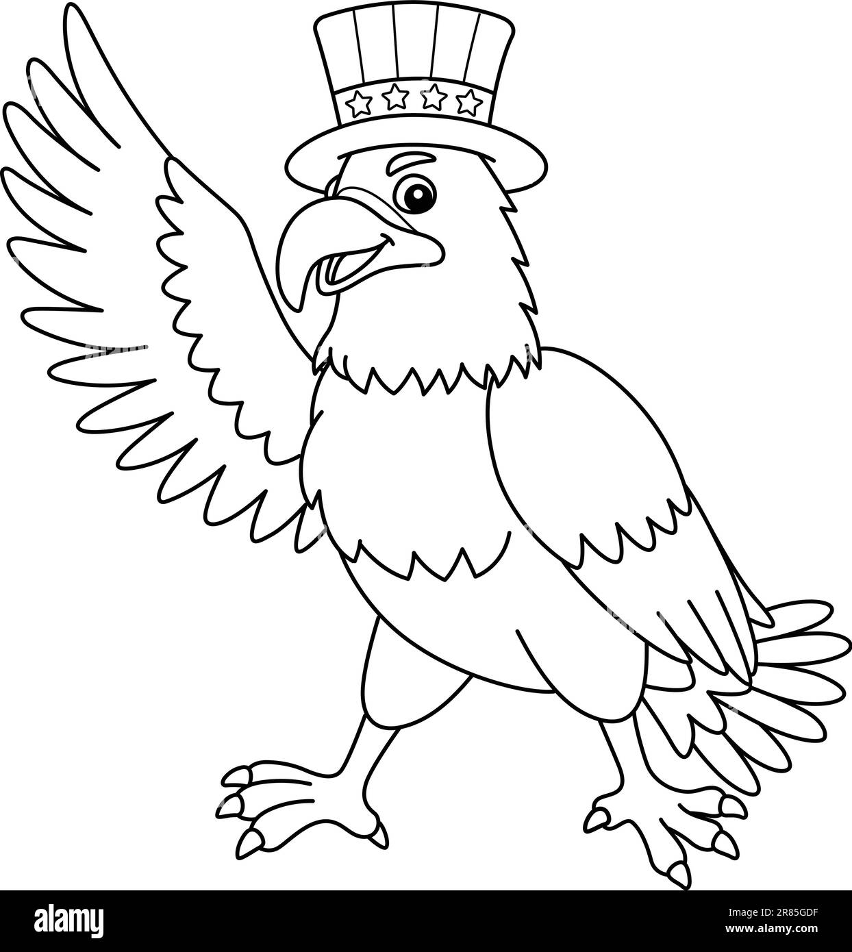 4th of July Eagle Wearing an American Hat Isolated Stock Vector Image ...