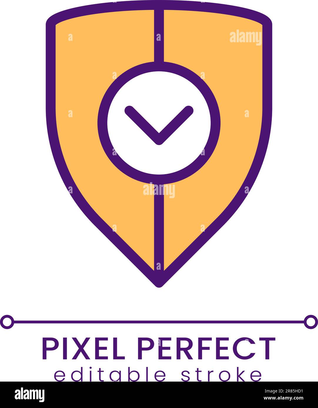 Business security pixel perfect RGB color icon Stock Vector