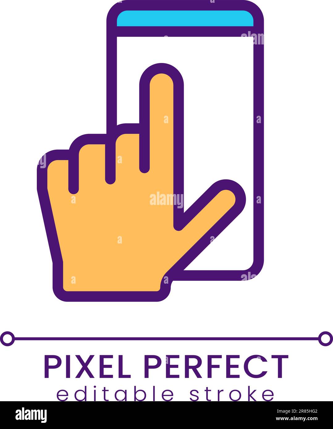 Mobile phone using pixel perfect RGB color icon Stock Vector