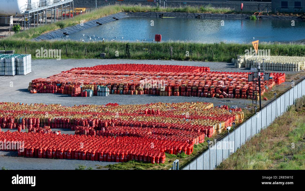 Belfast, Northern Ireland, UK. June 2023. Liquid petroleum gas storage