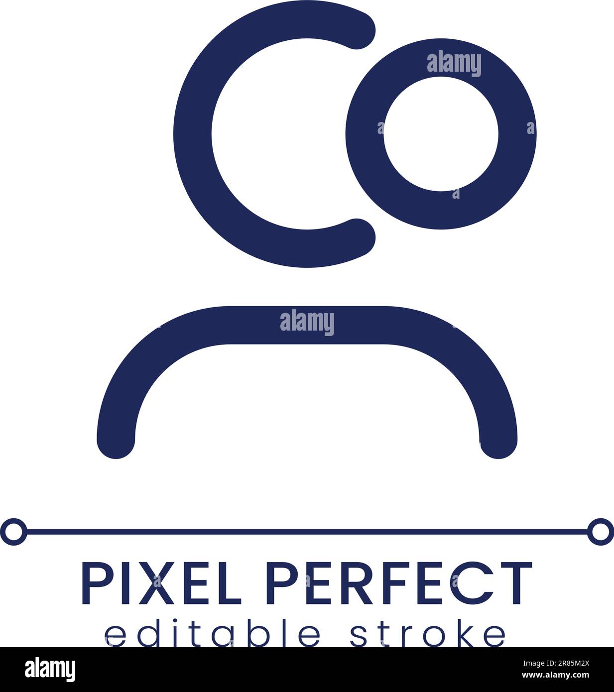 Notification from personal page pixel perfect linear ui icon Stock Vector