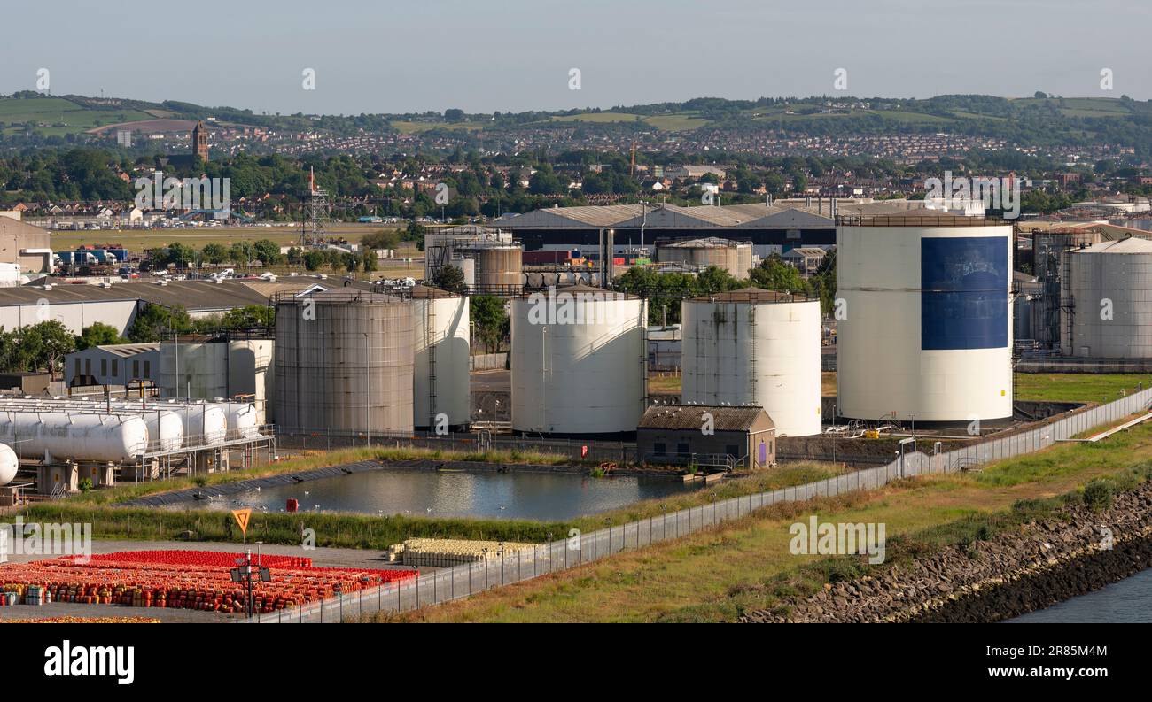 Belfast, Northern Ireland, UK. June 2023. Liquid petroleum gas storage