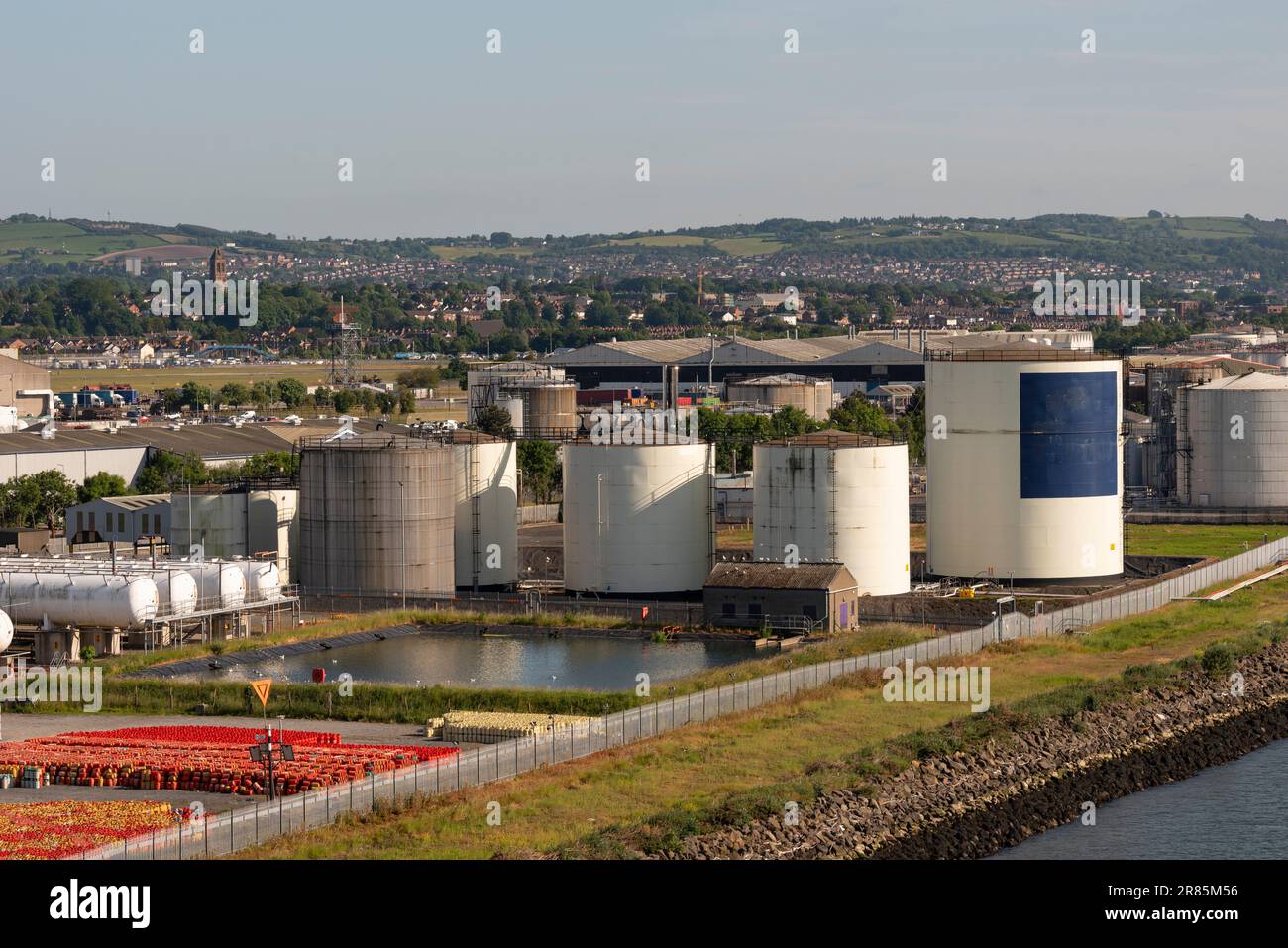 Belfast, Northern Ireland, UK. June 2023. Liquid petroleum gas storage