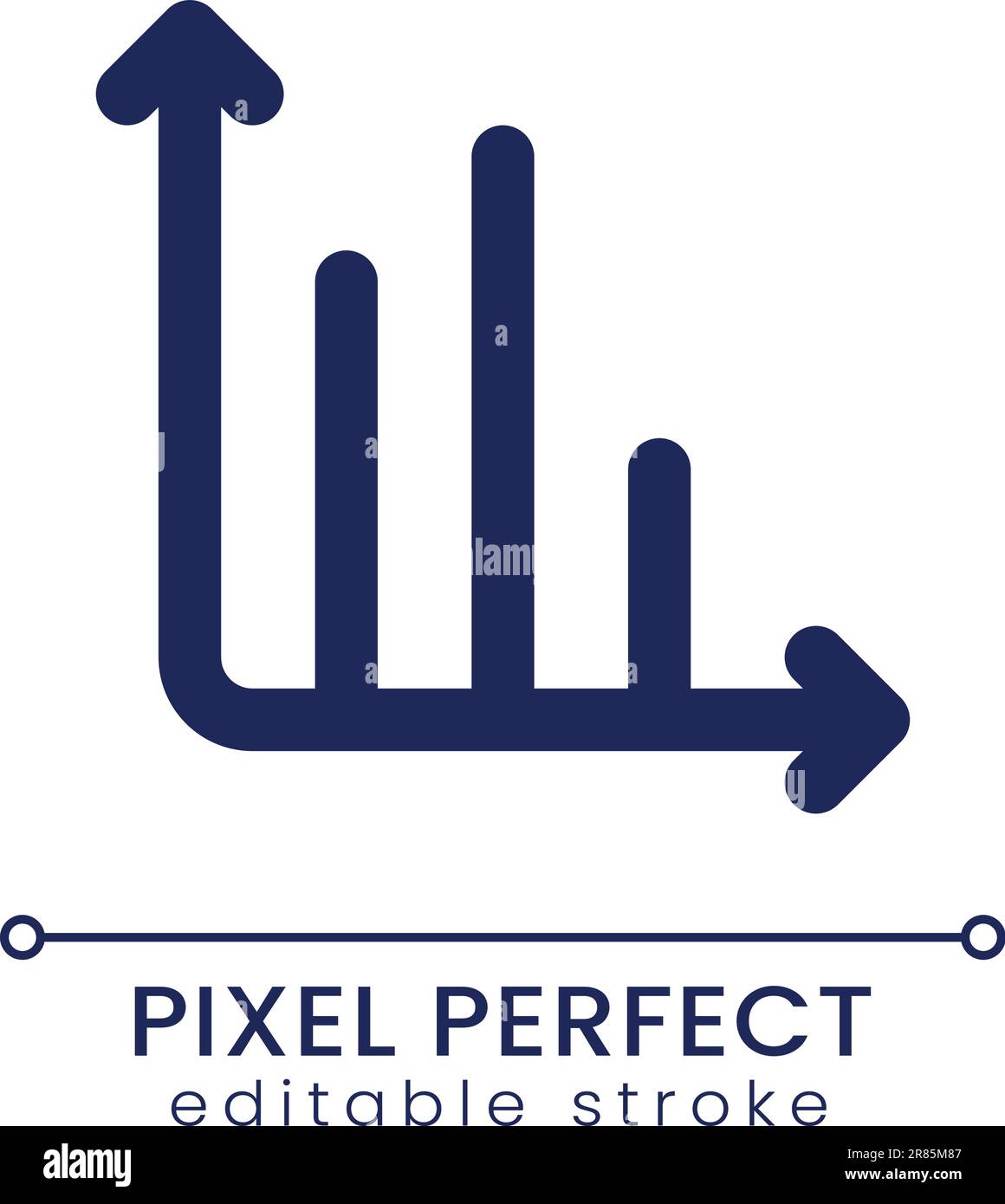 Infochart pixel perfect linear ui icon Stock Vector