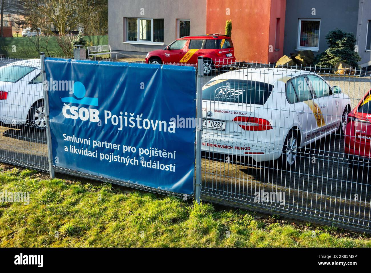 SENOV, CZECH REPUBLIC - MARCH 31, 2023: Banner of CSOB Pojistovna ...