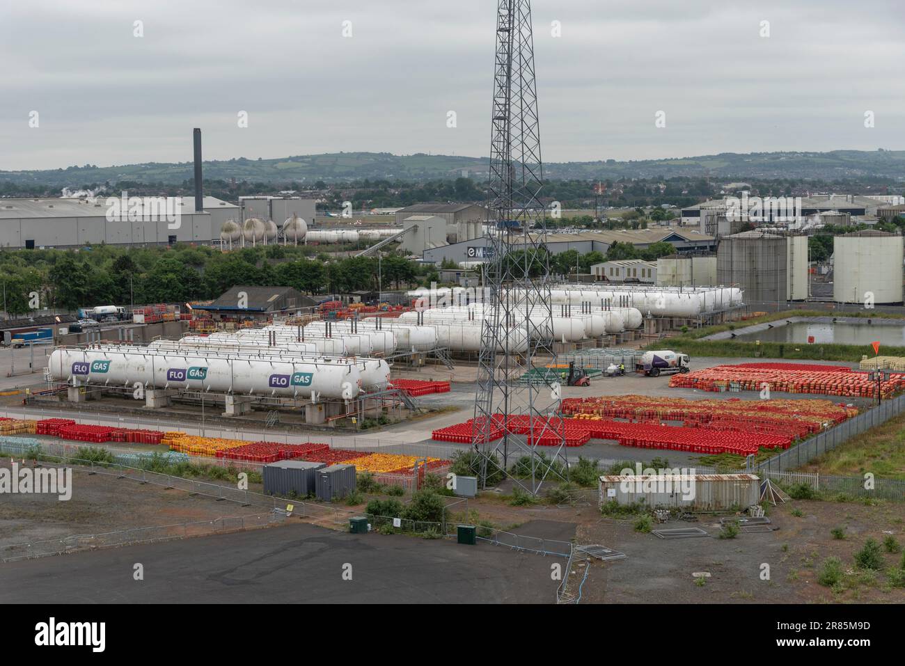 Belfast, Northern Ireland, UK. June 2023. Liquid petroleum gas storage