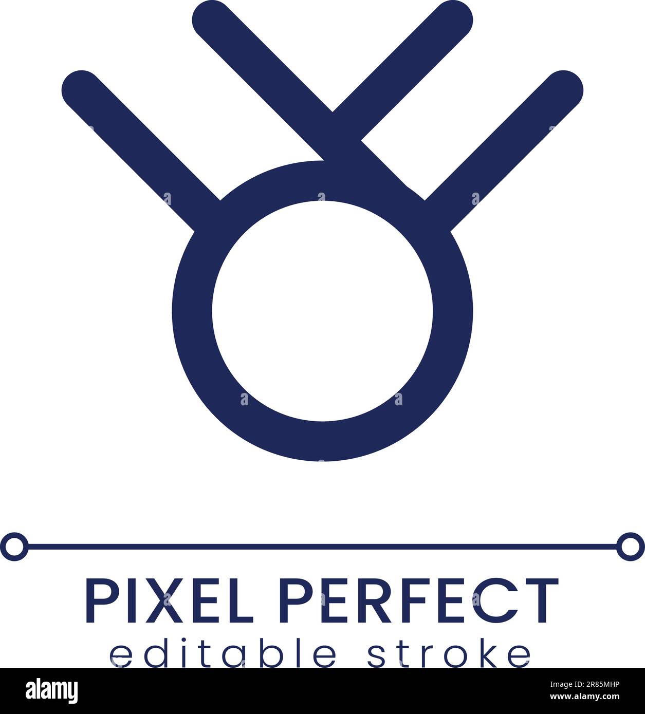 Medal pixel perfect linear ui icon Stock Vector