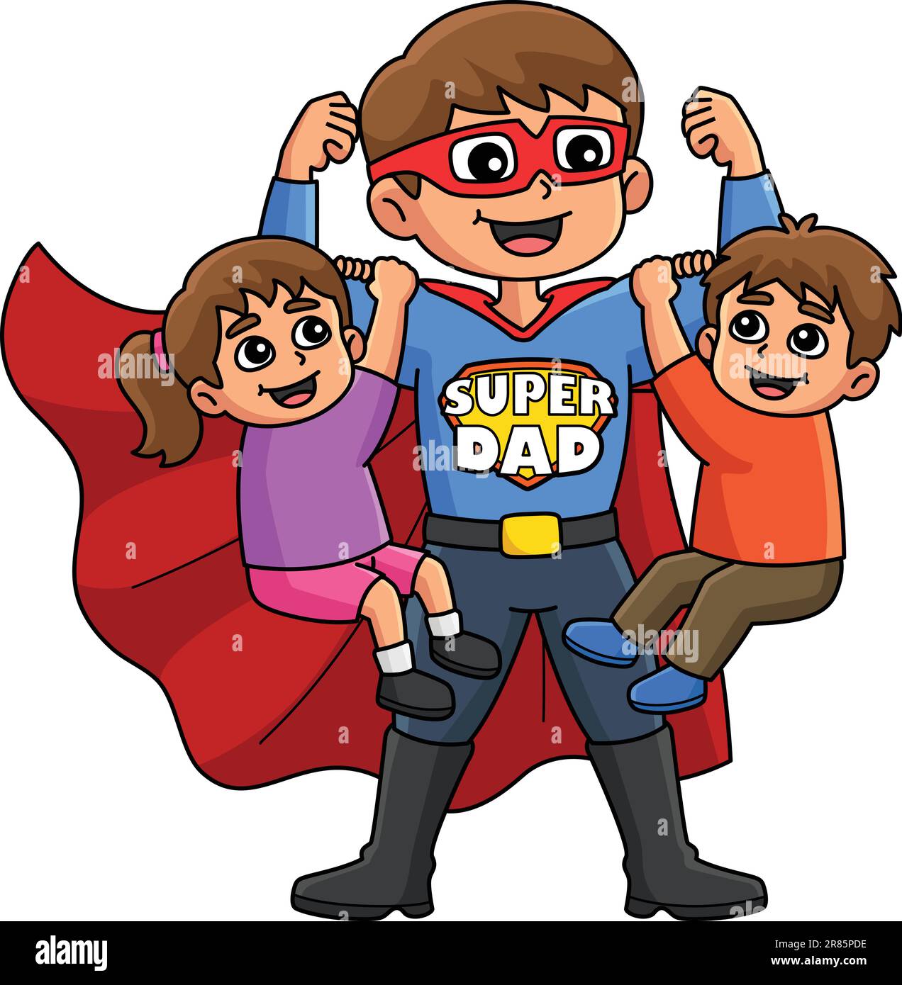 Fathers Day Super Dad Cartoon Colored Clipart Stock Vector Image & Art ...
