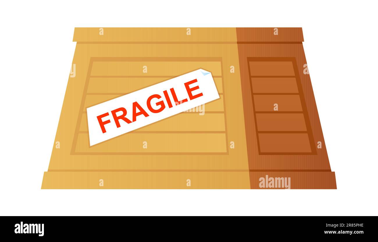 Fragile cargo modern flat design style single isolated image Stock